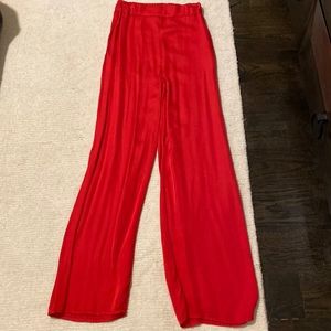 Cali dreaming wide leg silky red pant